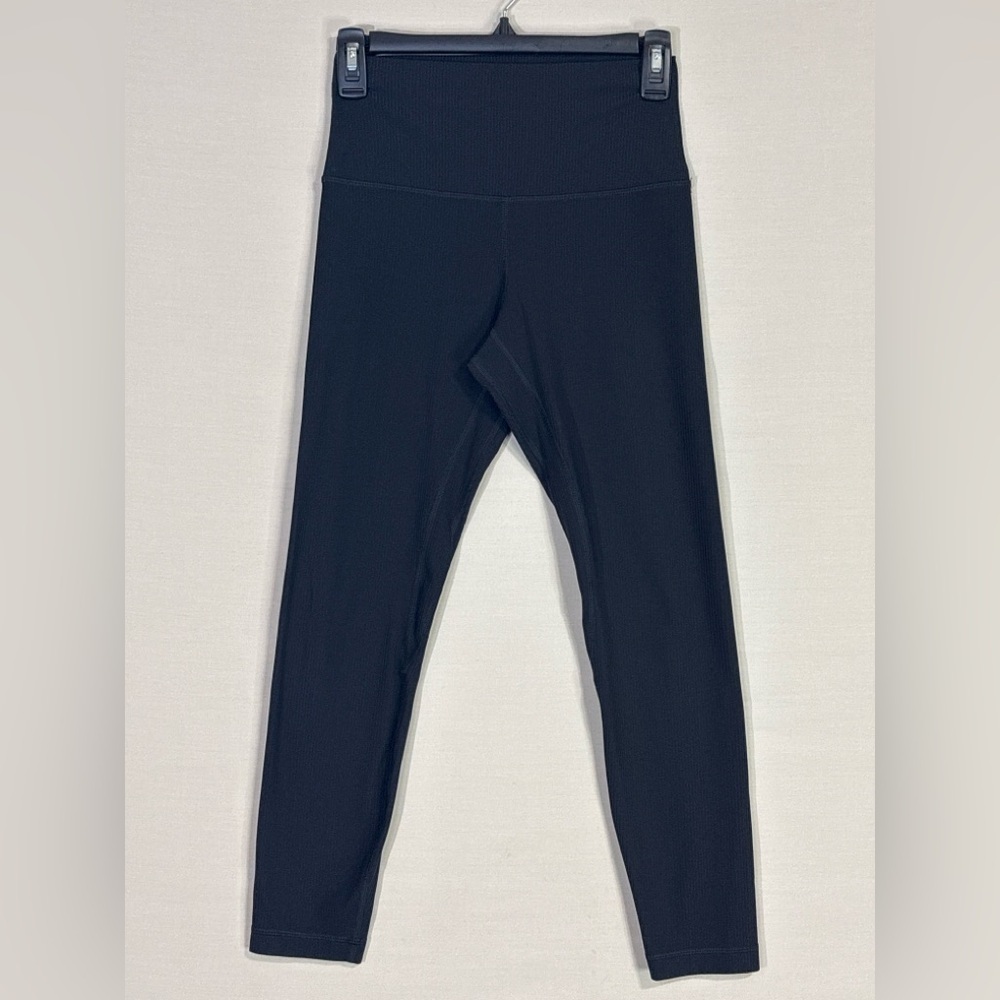 Lululemon Ribbed High Rise 7/8 Leggings Black 6